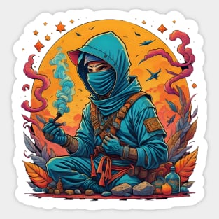 Ninja smoking Sticker